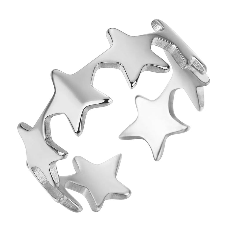 Anel Feminino Estrela Brilhante
