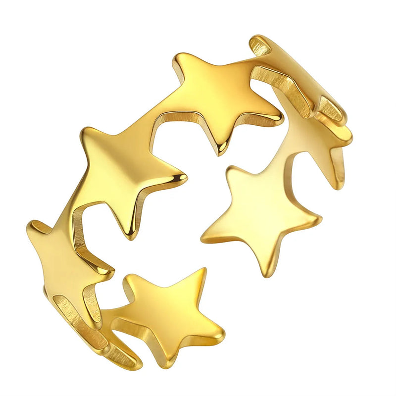 Anel Feminino Estrela Brilhante