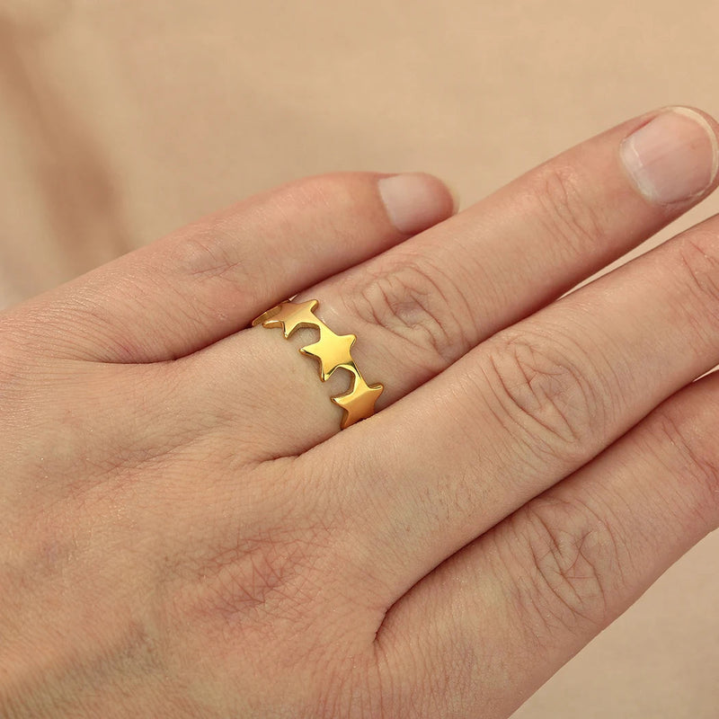 Anel Feminino Estrela Brilhante
