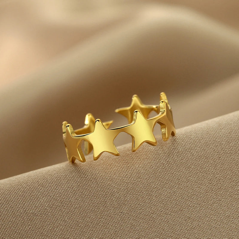 Anel Feminino Estrela Brilhante